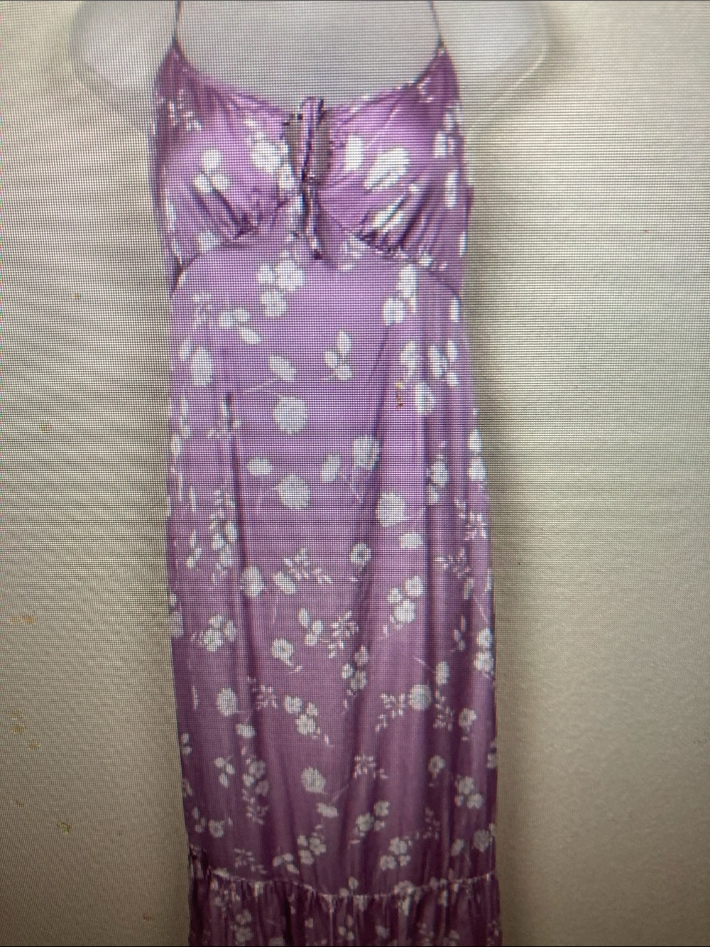 Women's Lavender Floral Satin Nightgown - Sleeveless Sleep Dress